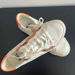 MADEWELL Womens SIZE 9.5 SWEET TULIP MULTI Leather WAVY Sneakers Shoes WornOnce